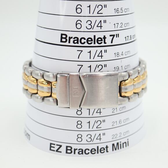 ESQ Swiss Watch Men 36mm Two Tone Date Glitter Dial Stainless Steel New Battery - Picture 3 of 16